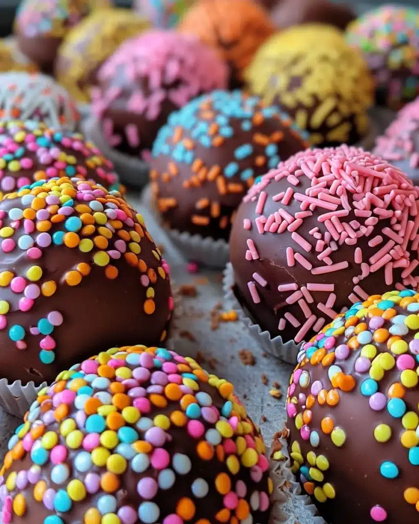 Mini Egg Brownies topped with colorful chocolate mini eggs