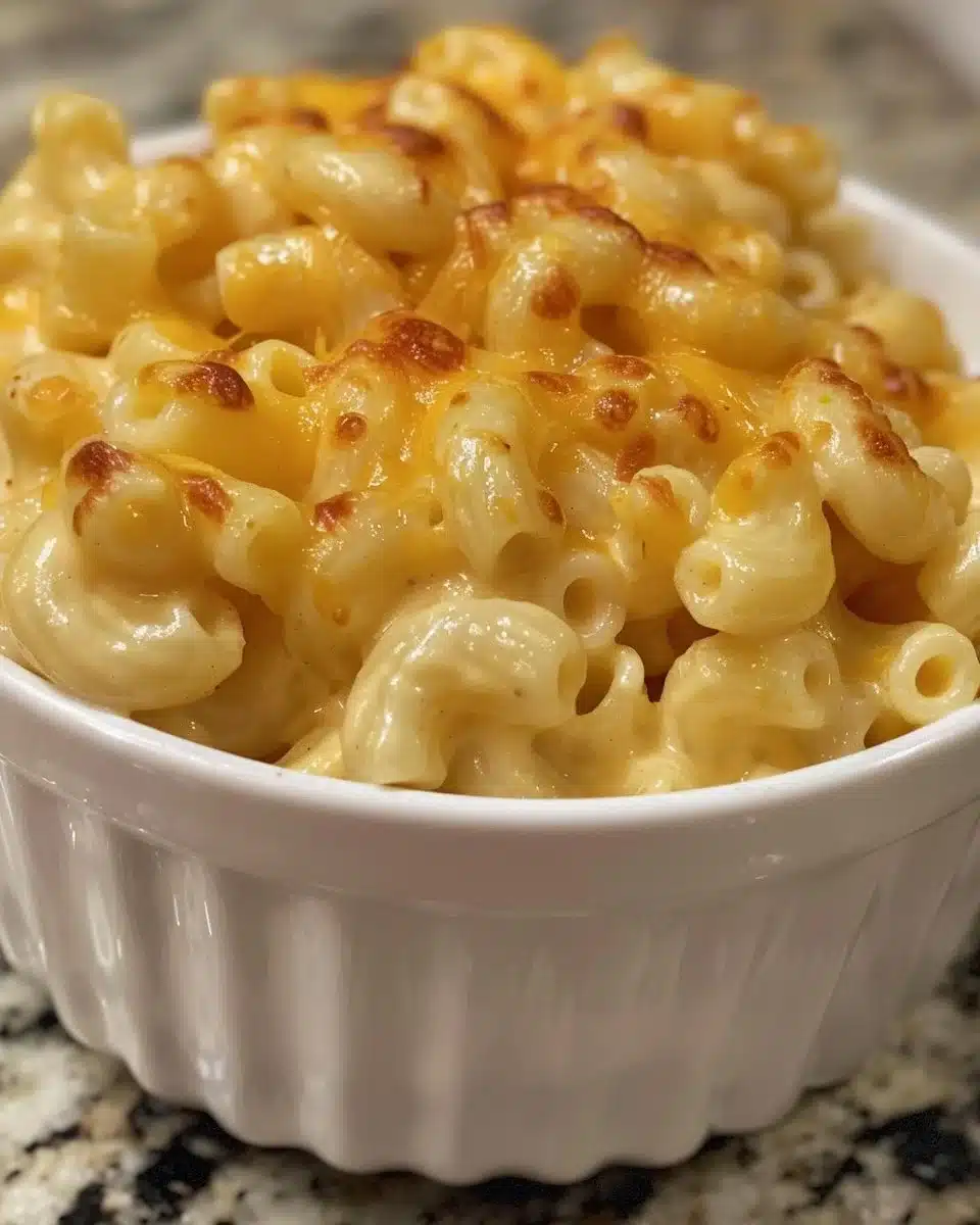 Creamy Velveeta and Shells pasta dish served in a bowl