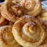 Crispy air fryer puff pastry churros dusted with cinnamon sugar