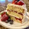 Festive American Flag Cake decorated with red, white, and blue icing for celebrations