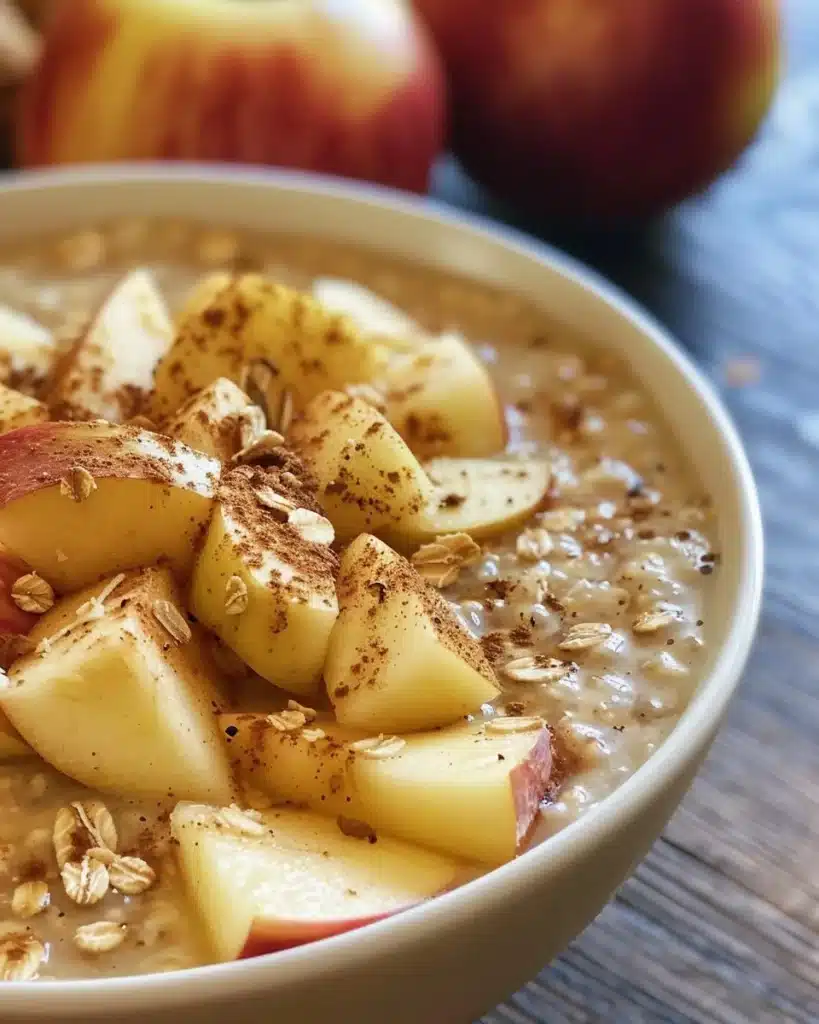 Apple Cinnamon Baked Oatmeal Cups served on a wooden table