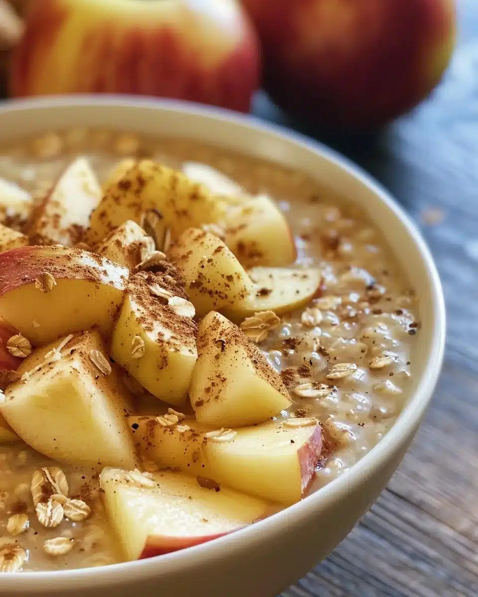 Apple Cinnamon Baked Oatmeal Cups served on a wooden table