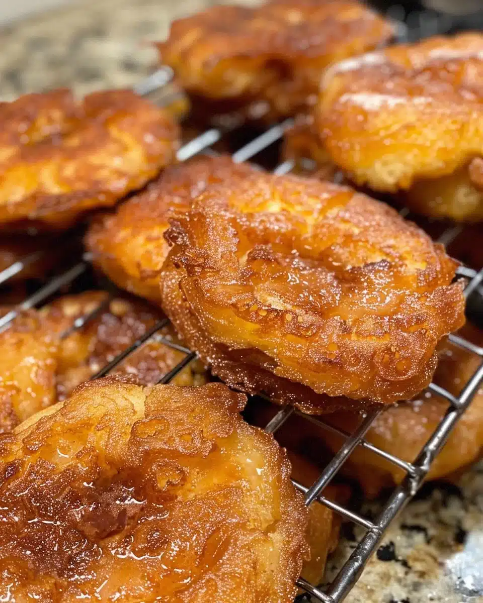 Baked cinnamon sugar donuts on a cooling rack, ready to enjoy.
