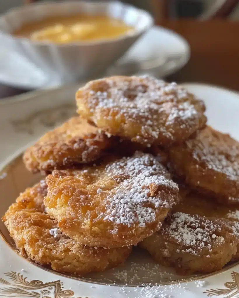 Baked maple glazed donuts on a plate, drizzled with a sweet maple glaze.