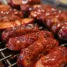 Delicious barbecue sausage bites on a platter for parties