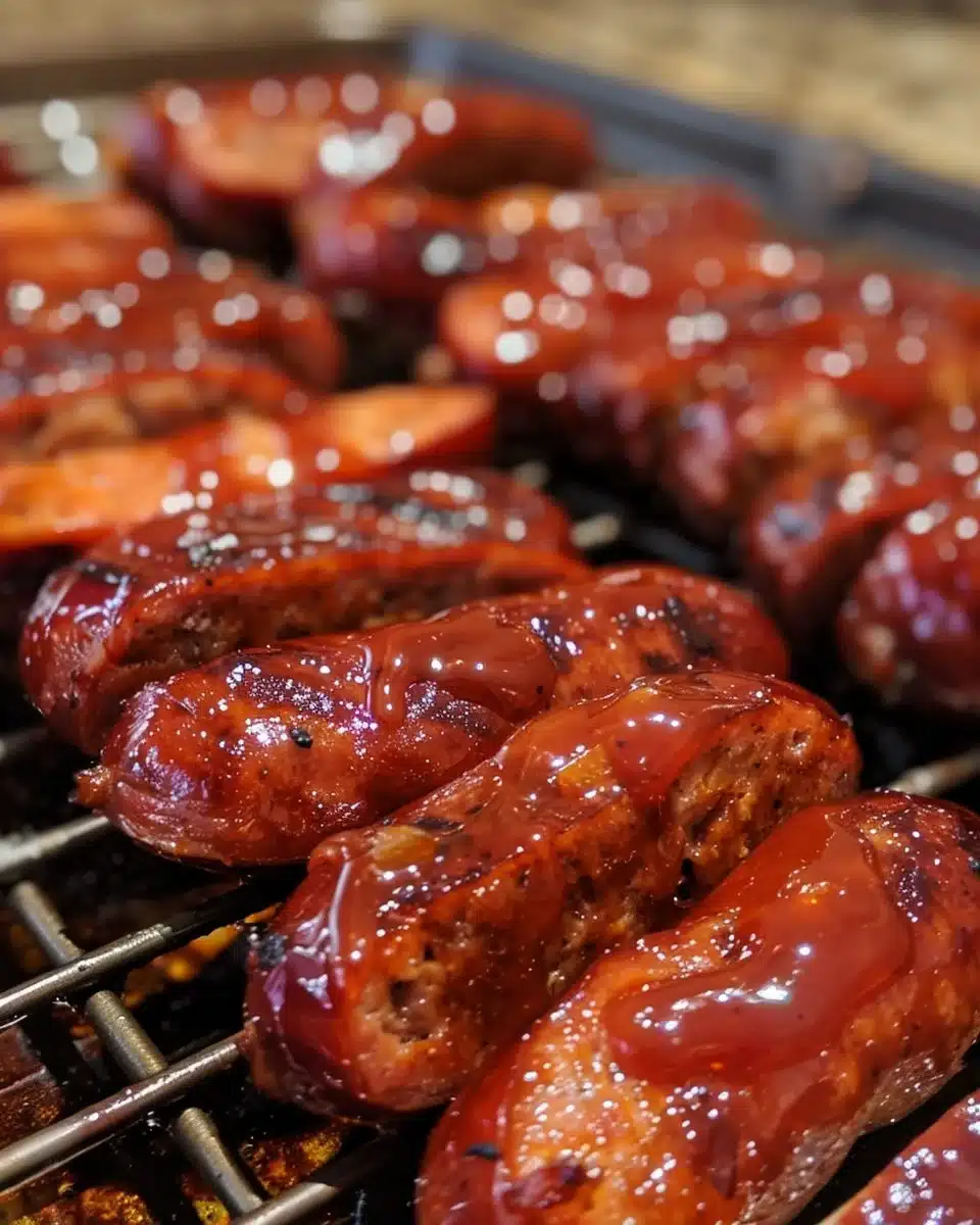 Delicious barbecue sausage bites on a platter for parties