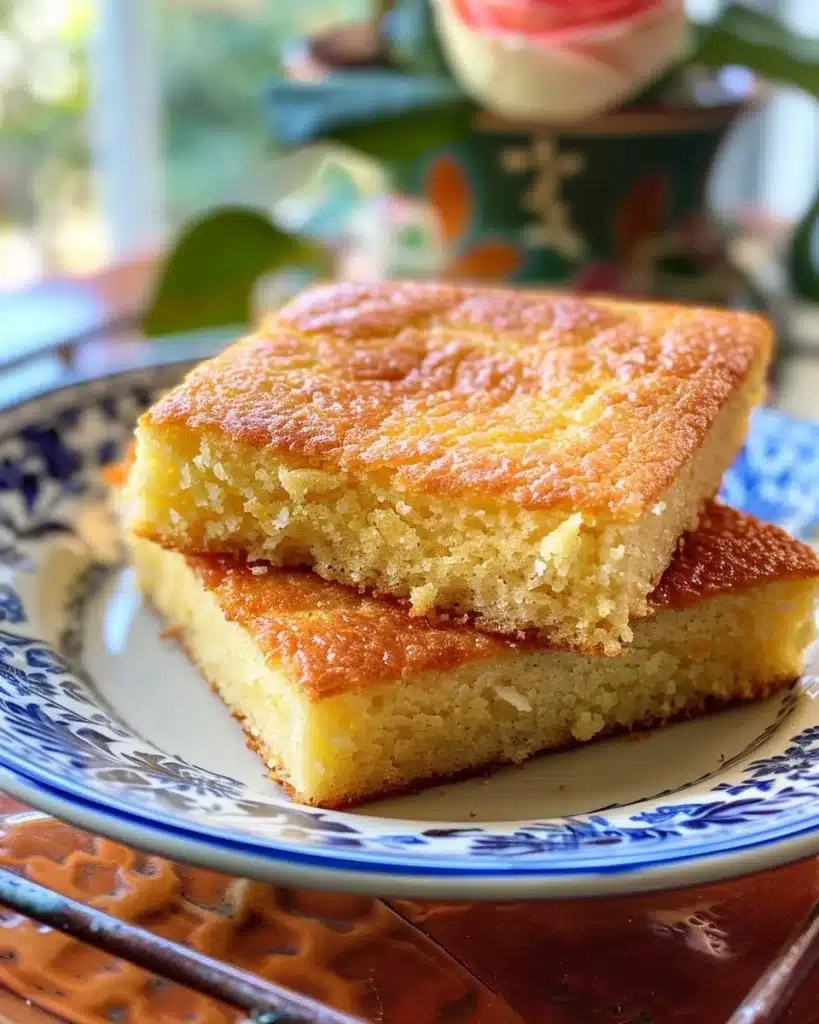 Deliciously baked cornbread served on a wooden table with butter and honey