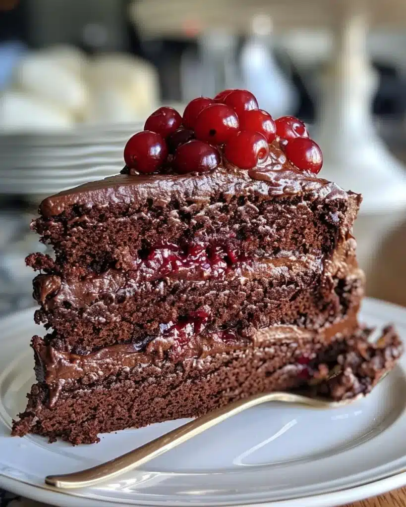 Delicious Black Forest Cupcakes topped with whipped cream and cherries