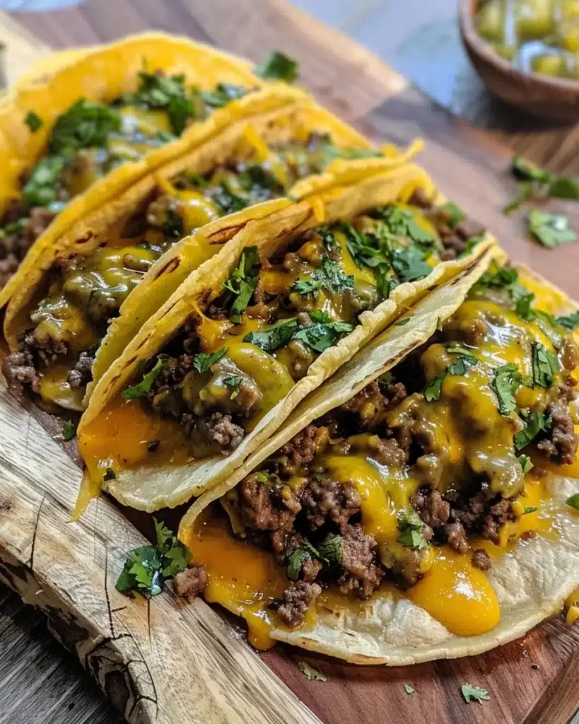 Delicious Blackstone cheeseburger quesadilla with melted cheese and toppings