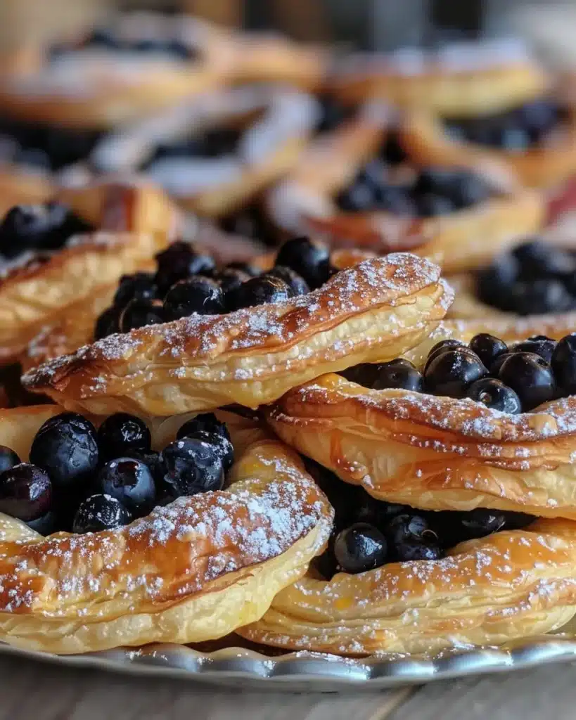 Blueberry Cheese Danish Pastry Braid with a flaky crust and cream filling