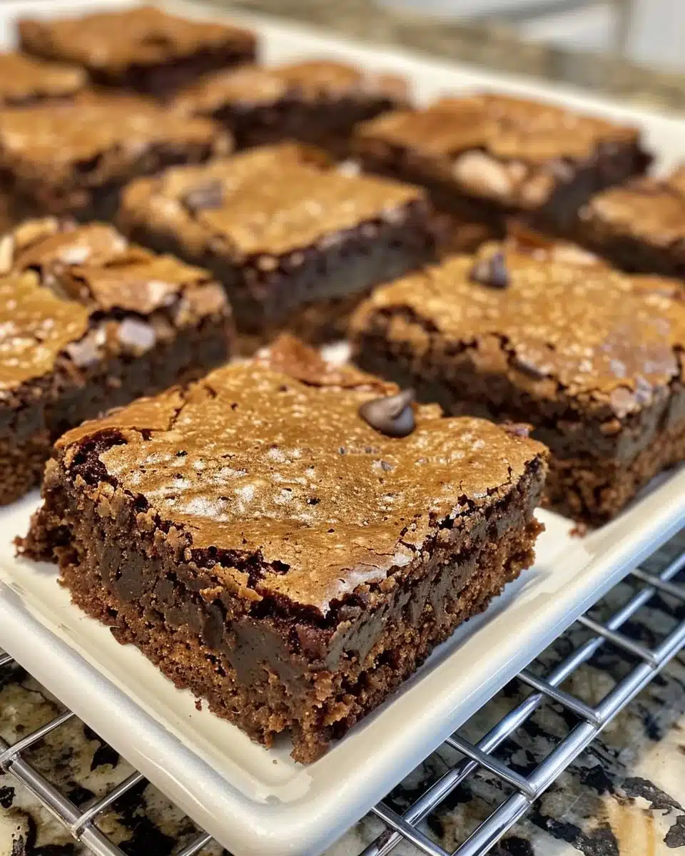 A plate of delicious brown butter brookies, combining cookies and brownies.