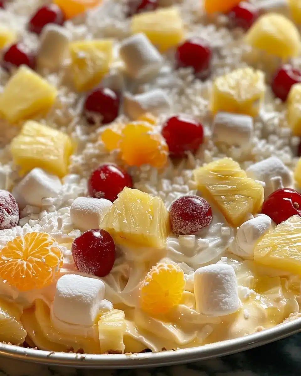 Classic fruit salad with assorted colorful fruits in a bowl