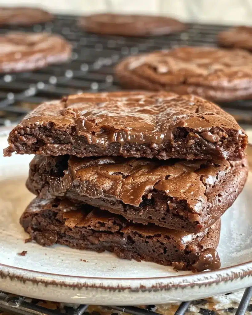 Delicious homemade cocoa powder brownies on a plate.