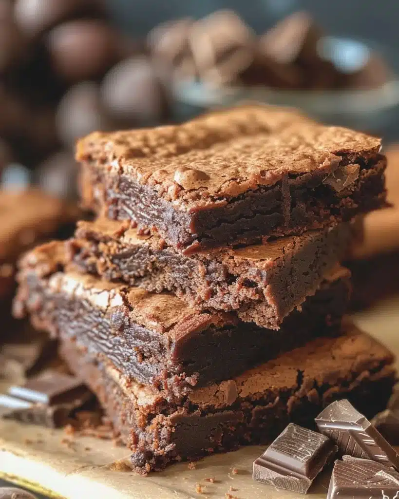 Delicious cocoa powder brownies with a rich, fudgy texture