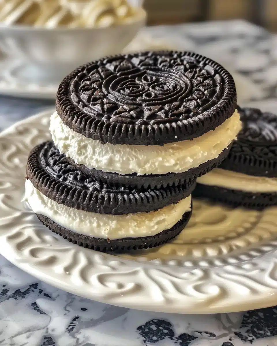 Delicious Cookies and Cream Pie with crushed cookies and whipped cream topping
