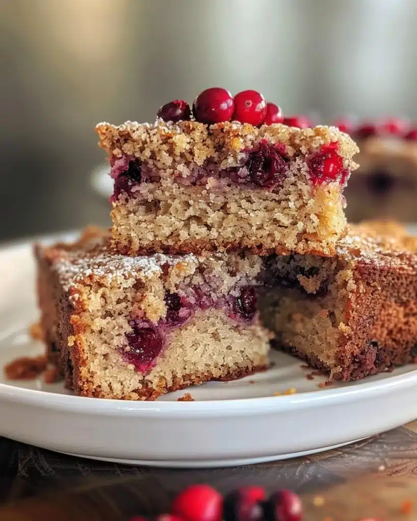 Cranberry Crumble Pie Bars with a crispy topping and fresh cranberries