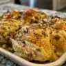 Delicious crispy skin chicken with golden brown skin and juicy meat