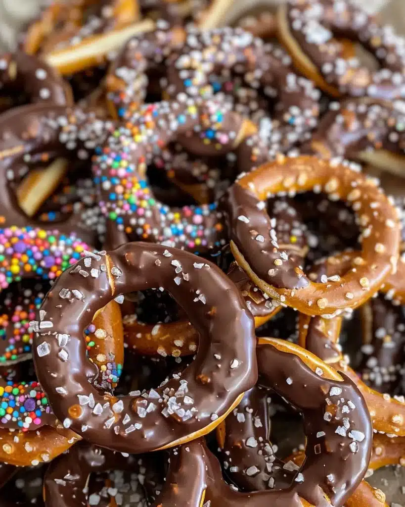 Dark Chocolate Pretzel Bark with a combination of sweet and salty flavors