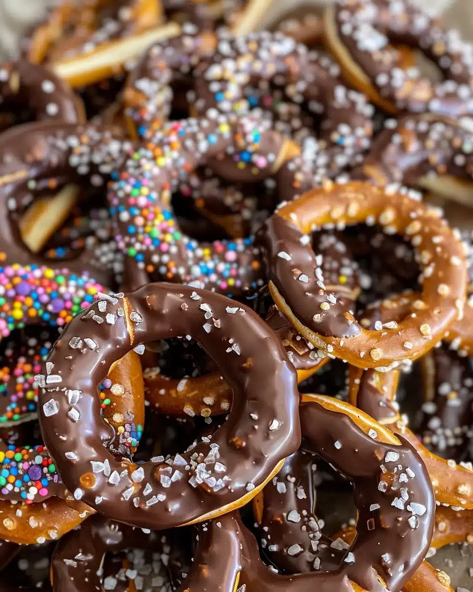 Dark Chocolate Pretzel Bark with a combination of sweet and salty flavors