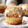 Delicious easy coffee cake topped with a crumbly cinnamon layer