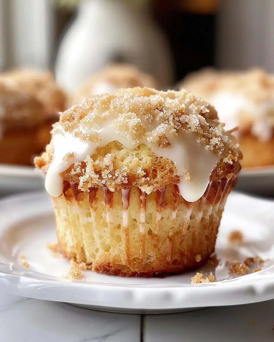 Delicious easy coffee cake topped with a crumbly cinnamon layer