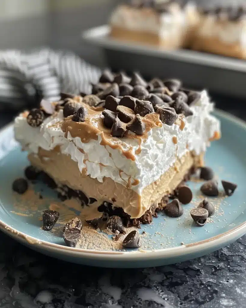 A delicious homemade Cool Whip candy treat on a blue plate