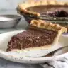 Delicious homemade French Silk Pie on a dessert plate