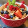 Healthy mixed berry streusel bars with fresh berries and crumbly topping
