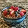 Healthy mixed berry streusel bars with a crumbly topping