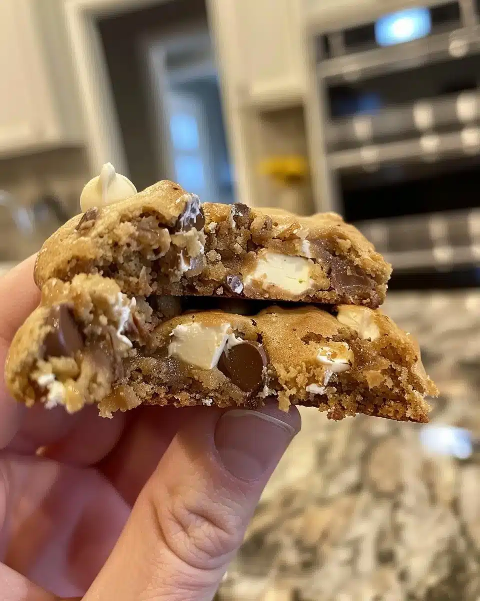 Delicious inside out chocolate chip cookies with gooey chocolate chips.