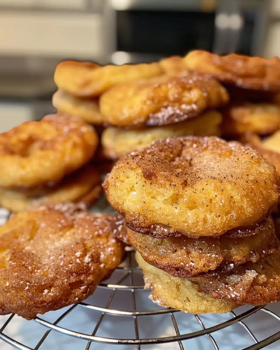 Tray of freshly baked lemon ginger cookies on a rustic wooden table