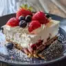 Delicious no-bake cheesecake topped with fresh berries