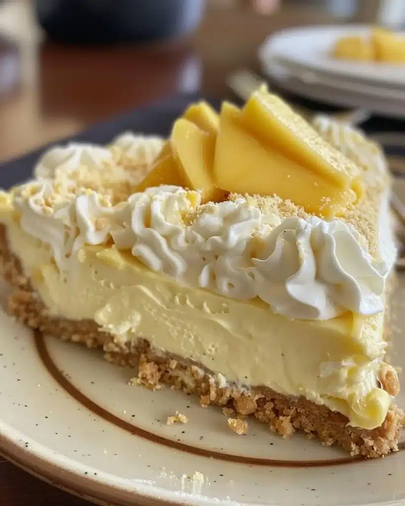 No Bake Mango Cheesecake Cups topped with fresh mango slices