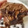 Delicious homemade Nutella Brownies with a gooey chocolate texture