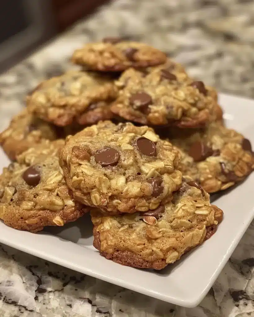 Oatmeal Chocolate Chip Caramel Bars fresh out of the oven