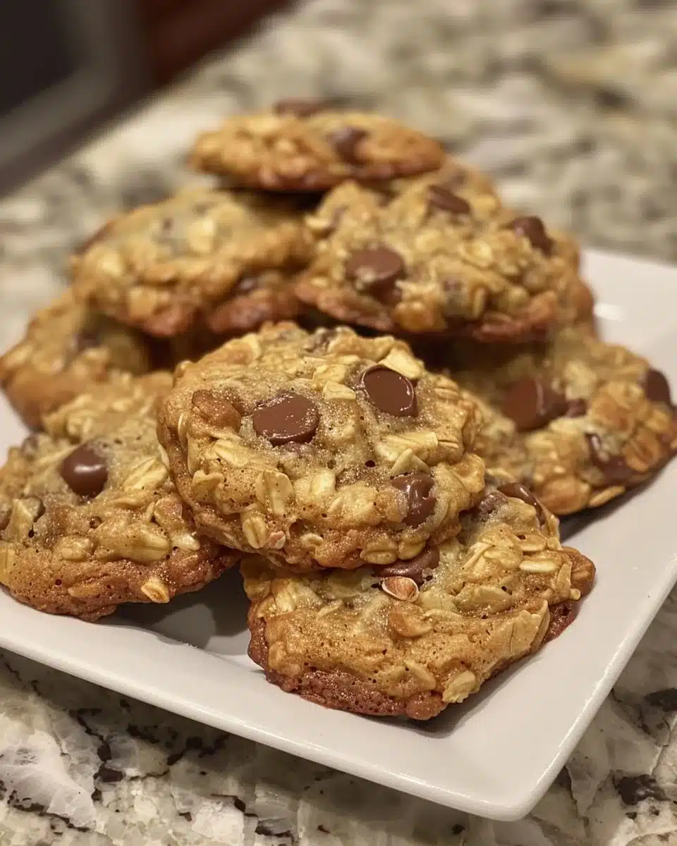 Oatmeal Chocolate Chip Caramel Bars fresh out of the oven