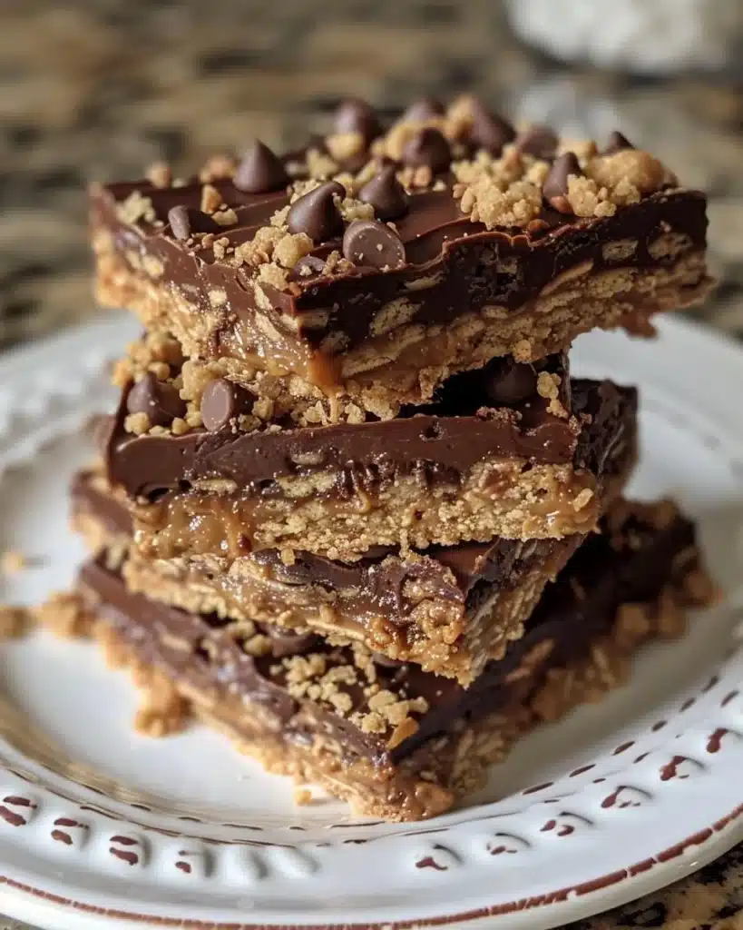 Delicious Peanut Butter S'mores Bars with chocolate and marshmallows