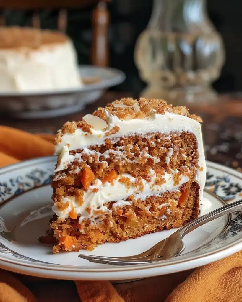 Delicious Pineapple Carrot Cake with creamy frosting and fresh pineapple slices