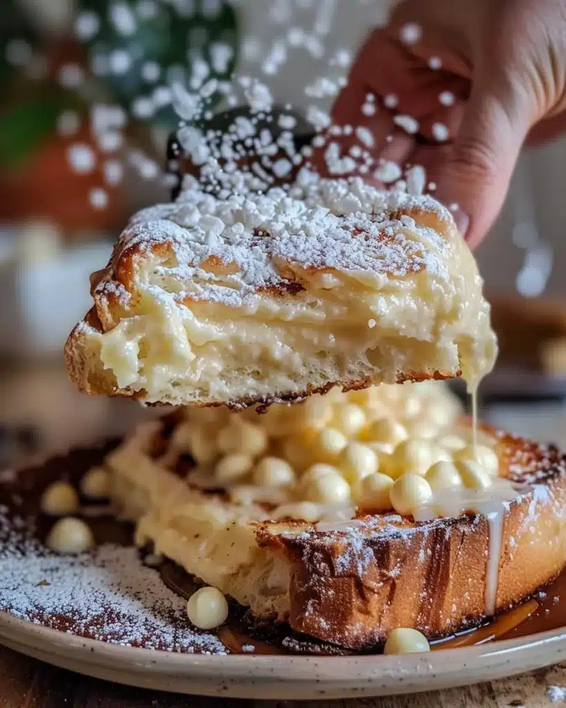Delicious Russian Cream Tiramisu dessert on a wooden table
