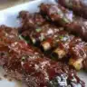 Delicious barbequed beef treats ready for grilling and enjoying outdoors.