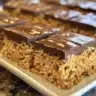 Delicious homemade Scotcheroos Bars with chocolate and butterscotch topping