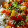 Skillet Tomato Rice dish prepared with fresh tomatoes and spices