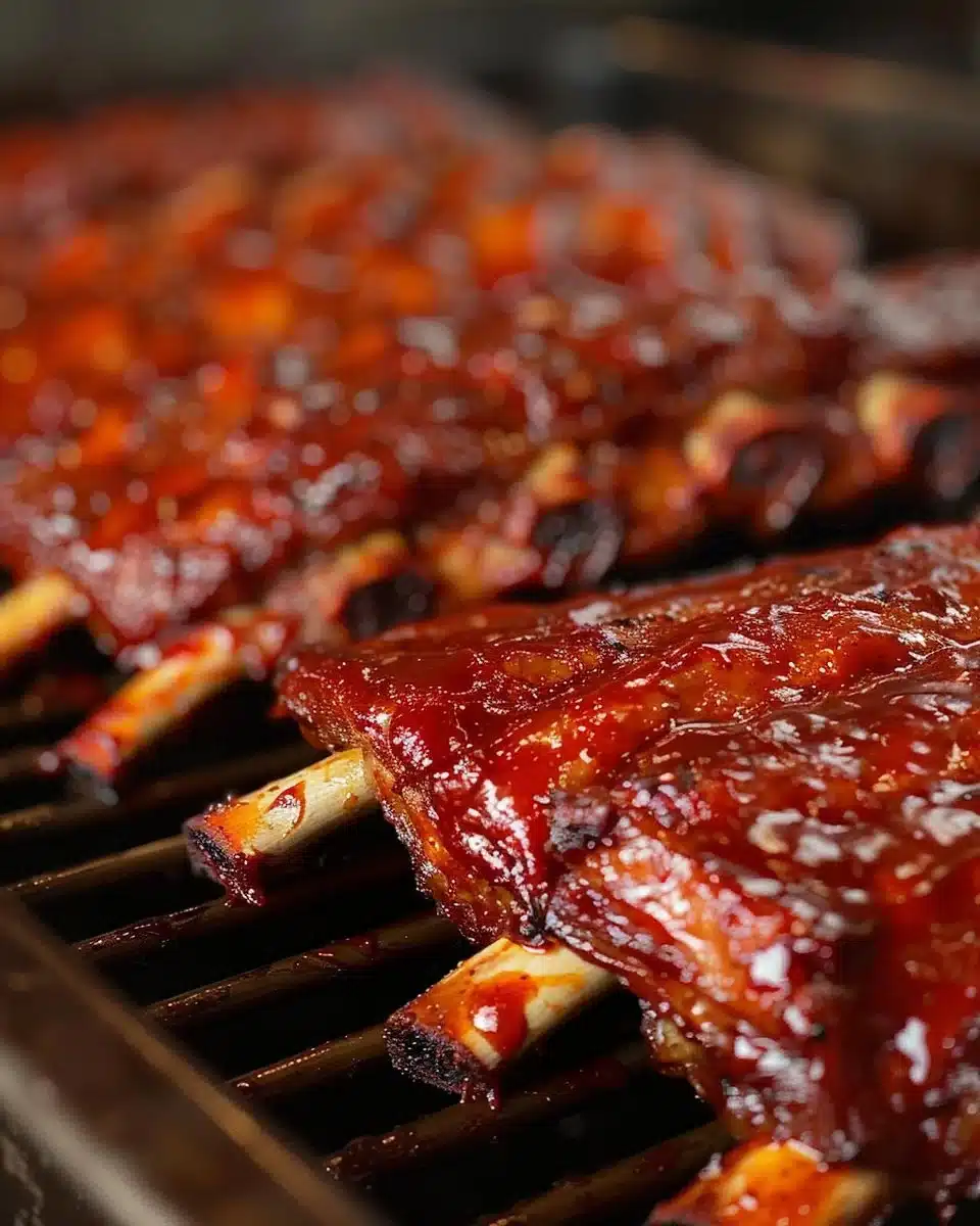 Delicious Slow Cooker BBQ Baby Back Ribs served with a side of coleslaw