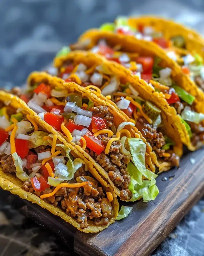 Delicious Smash Burger Tacos with fresh ingredients on a plate.