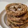 Delicious soft and chewy oatmeal cookies on a baking sheet
