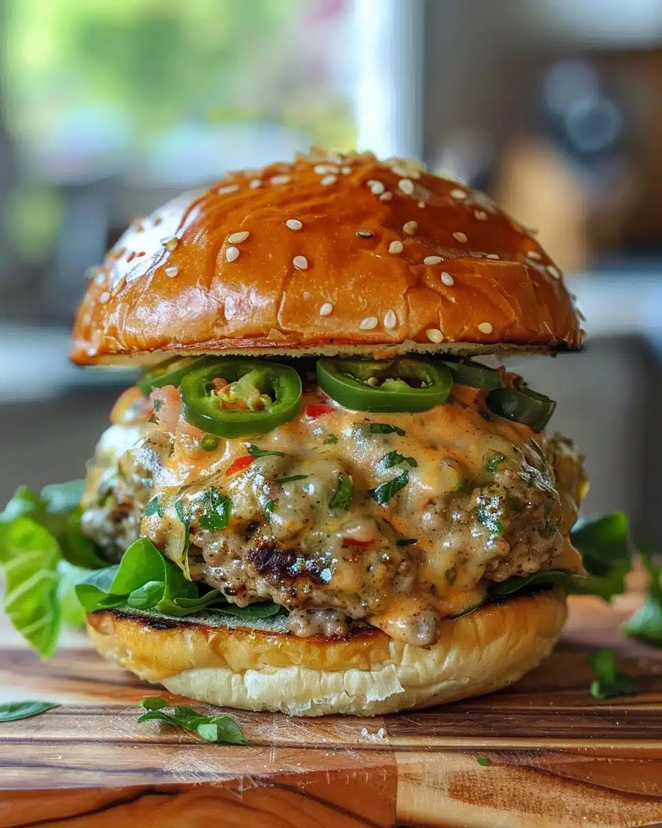 Spicy Jalapeño Pepper Jack Turkey Burgers served with fresh toppings