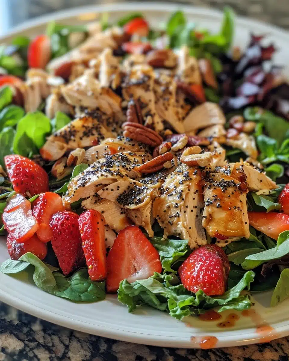 Delicious Strawberry Chicken Salad with fresh strawberries and grilled chicken