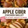 Apple Cider Chicken Skillet served in a cast-iron pan with autumn ingredients