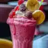 Berry Medley Smoothie with fresh berries and yogurt in a glass