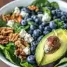 Delicious Blueberry Spinach Salad with fresh spinach and blueberries